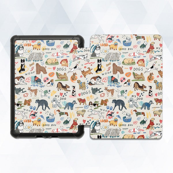 Dogs Kindle case Cute Animals All-new Kindle 10th gen Kindle Paperwhite 10th gen 2019 6" Kawaii Dog Pattern Funny Design Trendy Kindle cover