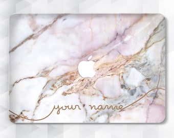 Marble MacBook case Name Cute MacBook Pro 13 inch 2018 Air 13 Pro 15 Custom Personalized MacBook 12 Rose Gold Pink Marble Girl Hard cover