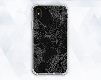 Halloween Coque iPhone Halloween Gothique pour iPhone 13 Pro 12 11 XR Coque pour Galaxy s22 Pixel 6 Insectes Trendy Edgy Grunge Design Araignées