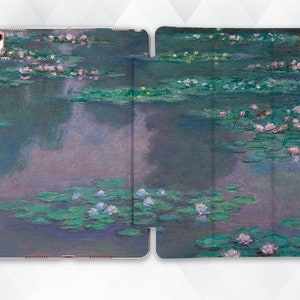 Monet iPad case Art Vintage iPad 10.2 9.7 Pro 11 10.5 12.9 Air 4 Mini 5 Flowers Green Floral Aesthetic Nature Painting Water Lilies cover