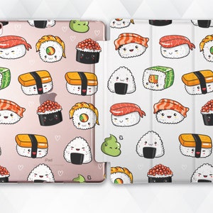 Sushi iPad case Cute Kawaii iPad 9.7 10.2 Pro 11 10.5 12.9 Air 4 2020 Mini 5 Japanese Funny Pattern Cartoon Japan Design Asian Food cover