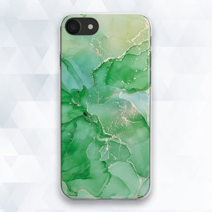 Marble iPhone case Green Aesthetic iPhone 12 11 XR 8 Abstract Jade case Galaxy s21 Pixel 5 for Girl Trendy Elegant Light Green Design cover image 3