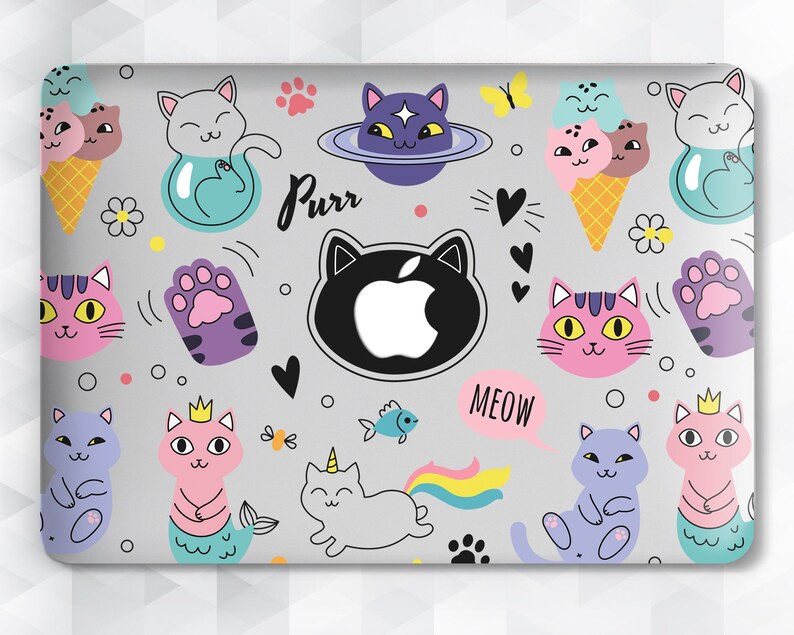 Cat Macbook Case Cute Animal Macbook Pro 13 Inch 2018 Air 13 Etsy