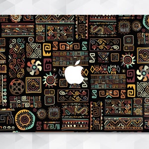 アフリカ MacBook ケース アフリカ ブラック MacBook Pro 13 インチ 2018 Air 13 Pro 15 メンズ ガール MacBook 12 かわいい 抽象画 装飾 民族 部族