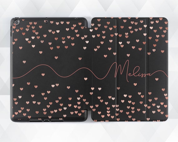 Name iPad Case Cute Hearts iPad 10.2 9th Pro 11 12.9 10.5
