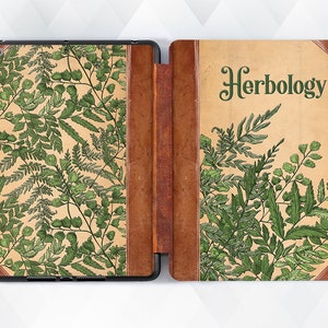Herbology iPad case Vintage Book iPad 10.2 Pro 11 10.5 12.9 Air 4 10.9 Mini 6 Aesthetic Floral Old Witch Book Plants Botanical Design cover