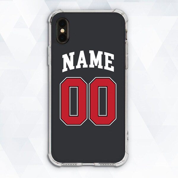 Naam iPhone case gepersonaliseerde jongens iPhone 11 Pro XR 8 7 aangepaste mannen case voor Galaxy s10 Pixel 3a basketbal jongens honkbal hockey sport cover