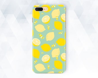 Lemons iPhone case Cute Kawaii iPhone 11 Pro Max XR 8 7 Girls Mint case for Galaxy s10 Pixel 4 Yellow Lemon Design Girly Pattern Fruit cover