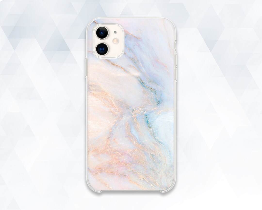 マーブル模様のiPhoneケース ピンク ブルー iPhone 11 Pro Max XR X 8