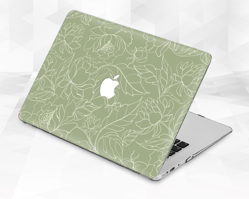 Flowers Macbook Case Sage Green Macbook Pro 13 16 Air 13 2020 Etsy