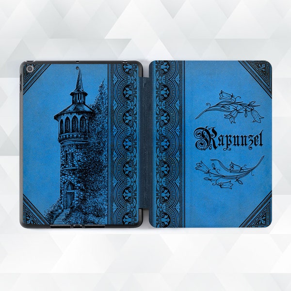 Rapunzel iPad case Book Aesthetic iPad Air 5th iPad 10th 9th Pro 12.9 11 iPad 10.2 10.9 Mini 6 Looks like a vintage book Fairy tale cover