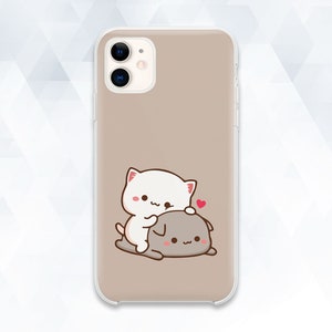 Etui na iPhone'a z motywem kota Kawaii na iPhone'a 13 12 11 XR Śliczne etui Galaxy s22 Pixel 6 dla dziewczyny Modne estetyczne zabawne zwierzęta styl anime kociak