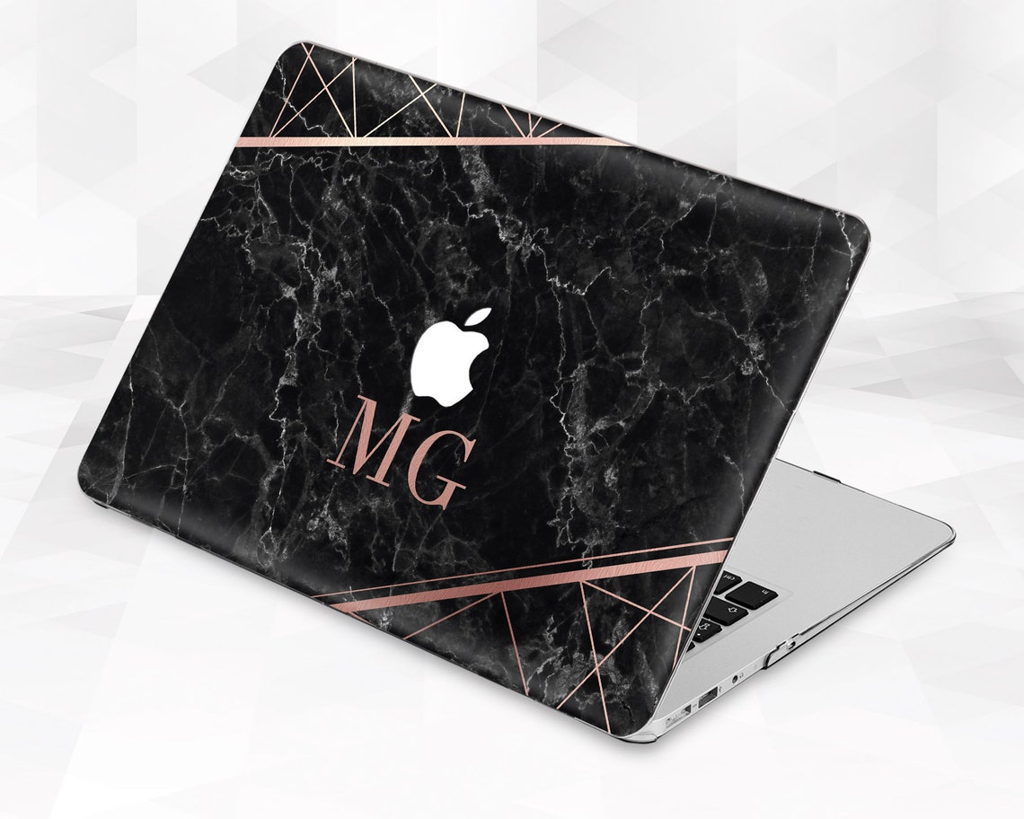 Marble Macbook Case Black Rose Gold Macbook Pro 13 Inch 2018 Etsy