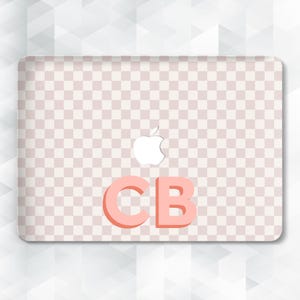 Initials MacBook case Aesthetic monogram MacBook Pro 13 14 Air 13 m2 m1 Air 15 inch Pro 16 Personalized checkered Unique custom Trendy cover