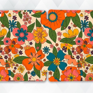 Flowers iPad case Retro Cute iPad 10.2 9th 9.7 Pro 11 10.5 12.9 Air 5 4 Mini 6 for Girls Vintage Floral Aesthetic Trendy Boho Hippie cover