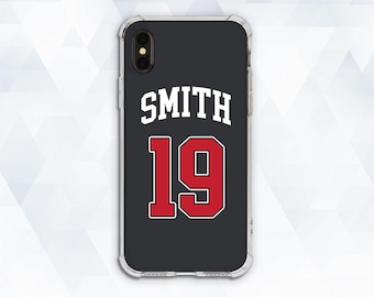 Name iPhone case Personalized Boys iPhone 11 Pro XR 8 7 Custom Men case for Galaxy s10 Pixel 3a Basketball Guys Baseball Hockey Sports cover