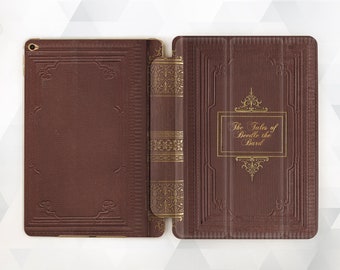 Book iPad case 6th gen Vintage Men iPad 9.7 2018 Boys Girl iPad Pro 11 10.5 12.9 Mini 4 Air 3 2 Retro Looks like old Book Style Smart Cover