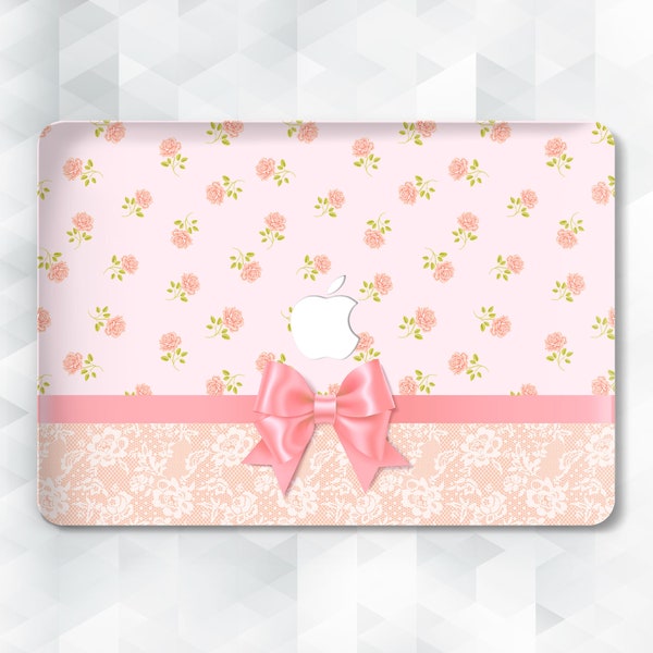 Roses MacBook case Bow ribbon MacBook Pro 13 14 Air 13 m2 m1 Air 15 inch Pro 16 Aesthetic cute flowers Coquette kawaii girly trendy cover