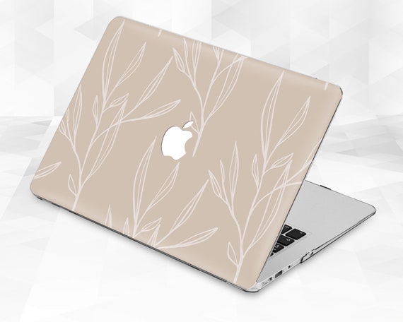 Coque MacBook fleurie beige esthétique MacBook Pro 13 16 Air 13 2020 12 15  pouces pour fille jolies feuilles pastel neutre tendance minimaliste housse  -  France