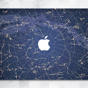 Funda para MacBook con estrellas, mapa azul, MacBook Pro 13 pulgadas 2018 Air 13 11 Pro 15 Space Men, MacBook 12 pulgadas, constelaciones, cielo simple, funda rígida Retina