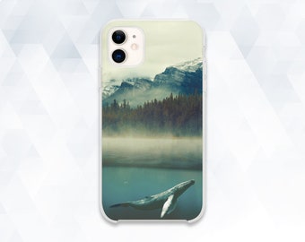 Whale iPhone case Mountains Nature iPhone 11 Pro XR X 8 Plus 7 Men Guys case for Galaxy s20 Pixel 4 Autumn Trees Animal Forest Iceland cover