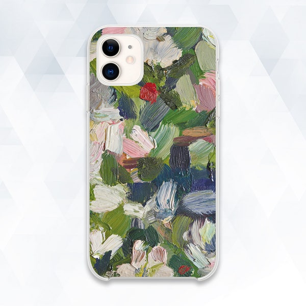 Paint iPhone case Green Design iPhone 11 Pro XR X 8 7 Abstract Art case for Galaxy s20 Pixel 4 Painted Oil Paint Artsy Colorful Greenery