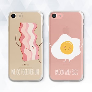 Vrienden iPhonegeval meisje mannen iPhone XR XS 8 7 6 paar grappig hoesje voor Samsung Galaxy s10 Plus Pixel 3a BFF Best Friends Forever Food cover
