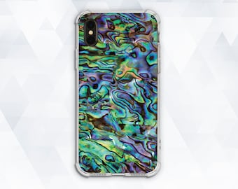 Funda para iPhone Abalone Girl Ocean iPhone 11 Pro XR Xs Max 8 7 Funda náutica azul para Galaxy s10 Pixel 3a Carcasa protectora de concha de perla turquesa