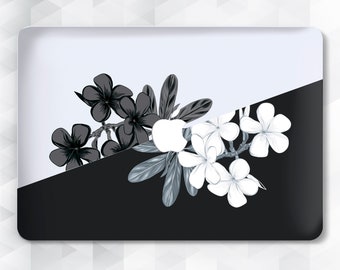 Flowers MacBook case Floral Tropical MacBook Pro 13 inch 2018 Air 13 Pro 15 2019 Cute Girl MacBook 12 inch Black White Dark Plant Hard case