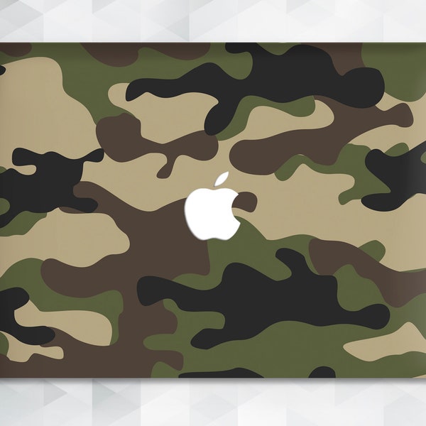 Camouflage MacBook case For Men MacBook Pro 13 inch 2018 Air 13 Pro 15 Boys Guys MacBook 12 Green Cool Camo Design Military For Him cover