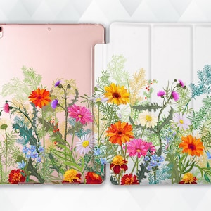 Flowers iPad case Floral Aesthetic iPad 10th 10.2 9.7 Pro 11 10.5 12.9 Air 5 Mini 6 for Girls Women Cute Plants Garden Nature Girly cover