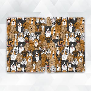Dogs iPad case Cute animals iPad Air 5th iPad 10th 9th Pro 12.9 11 10.2 10.9 Mini 7 6 with dogs Funny pretty dog pattern Trendy cover