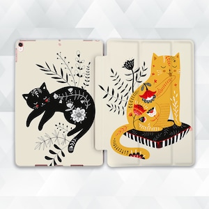 Cats iPad case Cute boho iPad Air 5th iPad 10th 9th Pro 12.9 11 10.2 10.9 Mini 6 for girls Aesthetic flowers Kawaii cat Floral trendy case