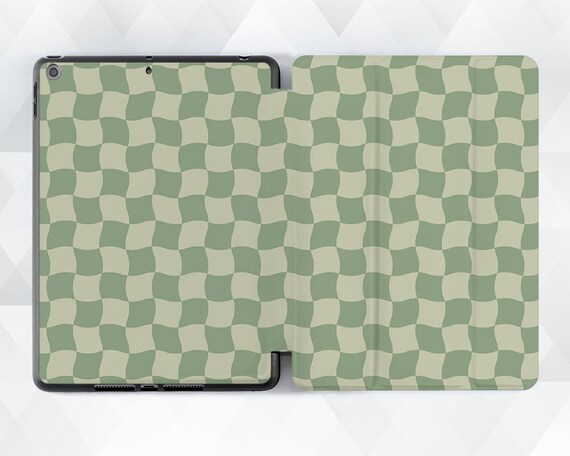Retro iPad Case Green Checker iPad 10.2 9.7 Pro 11 10.5 12.9 