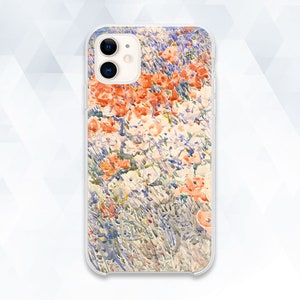 アート iPhone ケース ヴィンテージ 美的 iPhone 14 iPhone 13 花 iPhone 12 11 Galaxy s23 s22 Pixel 7 花の絵画 赤いポピー 自然カバー