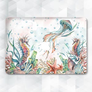 Ocean MacBook case Aesthetic coral MacBook Pro 13 14 Air 13 m2 m3 Air 15 Pro 16 inch Nature Cute animals Sea horse Jellyfish Shells cover