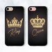 Couple iPhone case Girl Men iPhone XR Xs 8 7 6 Queen King case for Samsung Galaxy s10 Plus s9 Note 9 Pixel 3a Black Aesthetic Gold Matching