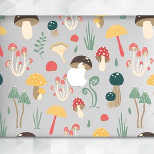 Mushrooms MacBook case Kawaii Cute MacBook Pro 13 16 Air 13 2020 15 12 inch Nature Trendy Yellow Green Red Mushroom Pattern Trippy cover