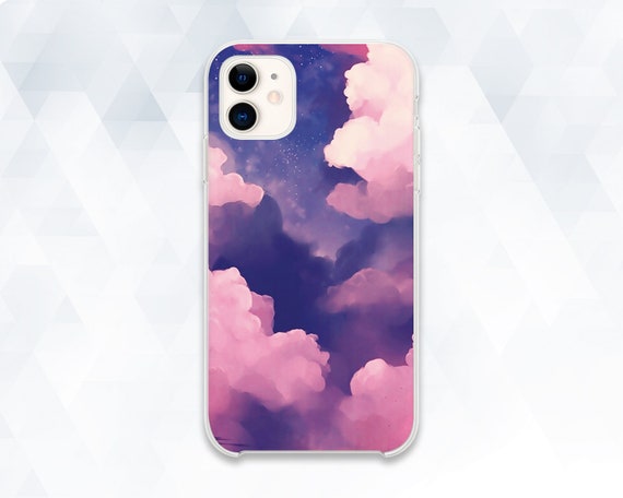 Clouds iPhone Case Kawaii Cute iPhone 12 Pro 11 XR 8 Girl Teen Case for  Galaxy S21 Pixel 5 Aesthetic Pink Blue Pretty Night Sky Design Cover 