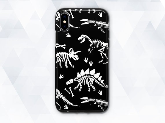Fun Dinosaur Pattern (Black Background) Samsung S10 Case