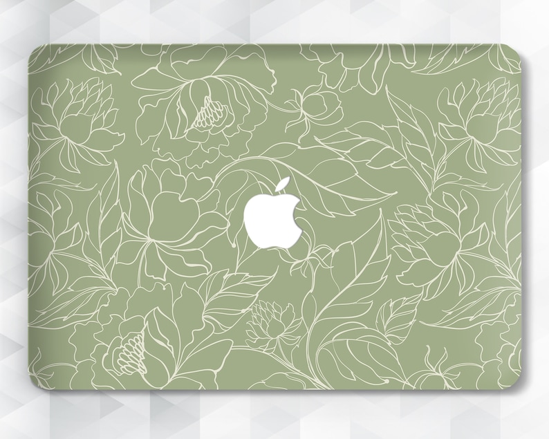 Flowers Macbook Case Sage Green Macbook Pro 13 16 Air 13 2020 Etsy