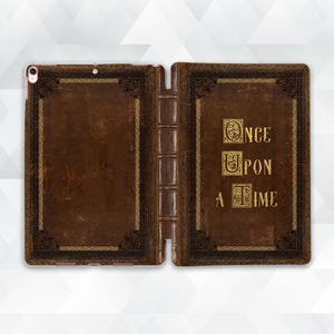 Aesthetic iPad case Vintage book iPad Air 5th iPad 10th 9th Pro 12.9 11 10.2 10.9 Mini 7 6 Once upon a time Book style cover looks like book