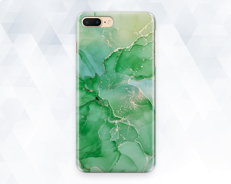 Marble iPhone case Green Aesthetic iPhone 12 11 XR 8 Abstract Jade case Galaxy s21 Pixel 5 for Girl Trendy Elegant Light Green Design cover image 2