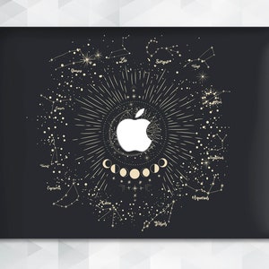 Zodiac MacBook case Stars Moon MacBook Pro 13 inch 2019 Air 13 Pro 15 Sun Black MacBook 12 inch Constellation Space Girls Women Sky cover