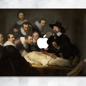 アート MacBook ケース ヴィンテージ ペインティング MacBook Pro 14 13 16 Air 13 2021 12 15 美的 レトロ 医学 男性 医師 医療 解剖学 レンブラント カバー