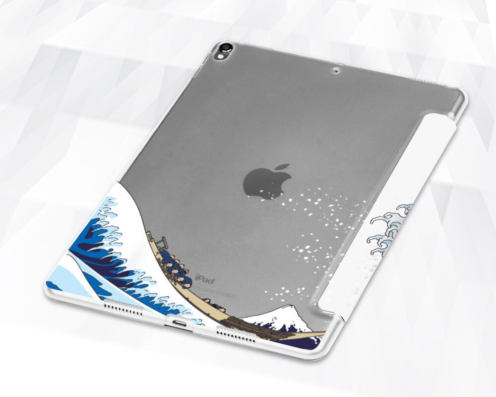 Coque iPad Shark Japan Ocean iPad 9.7 6th gen vintage Art iPad Pro 11 10.5  12.9 Mini 5 Air 3 Men Nature Animal Great Wave of Kanagawa cover -   France