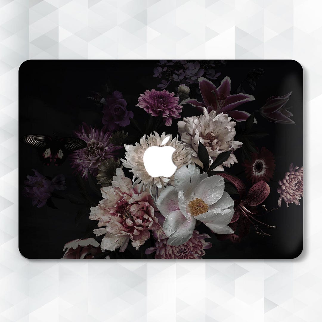 Flowers MacBook Case Aesthetic Dark MacBook Pro 13 14 Inch Air 13 15 M2 ...
