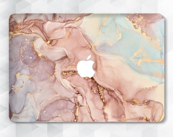 Marble MacBook case Aesthetic Girly MacBook Pro 13 16 Air 13 2020 12 inch for Girl Abstract Rose Gold Pink Blue Marble Pastel Elegant cover