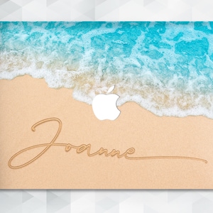 Name MacBook case Cute Custom MacBook Pro 14 13 16 Air 13 2021 12 15 Ocean Beach Personalized Aesthetic Trendy Unique Design Summer cover