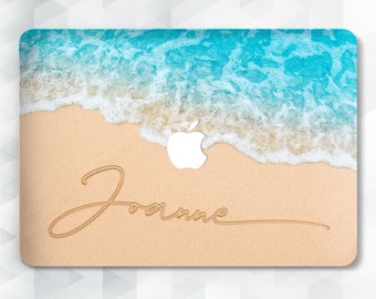 Name MacBook case Cute Custom MacBook Pro 14 13 16 Air 13 2021 12 15 Ocean Beach Personalized Aesthetic Trendy Unique Design Summer cover